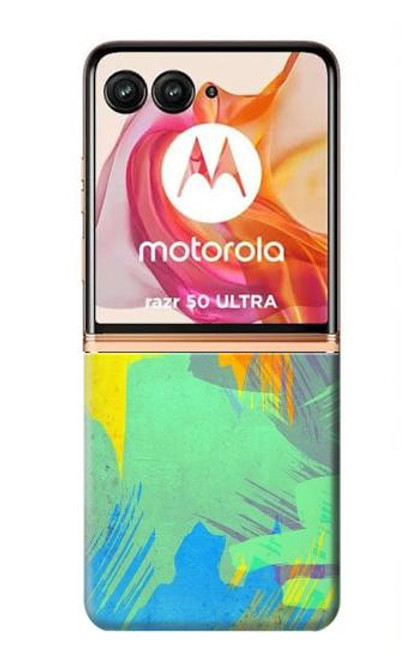 W3423 Brush Stroke Hard Case and Leather Flip Case For Motorola Razr 50 Ultra