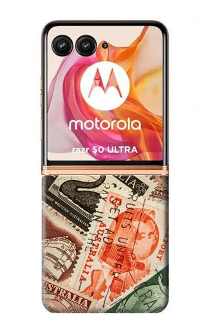 W3900 Stamps Hard Case and Leather Flip Case For Motorola Razr 50 Ultra