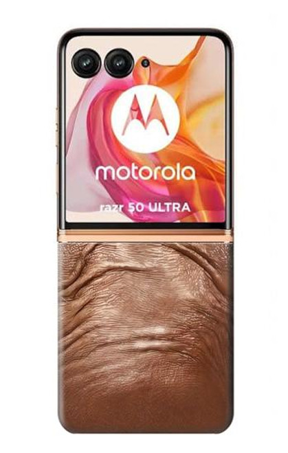 W3940 Leather Mad Face Graphic Paint Hard Case and Leather Flip Case For Motorola Razr 50 Ultra