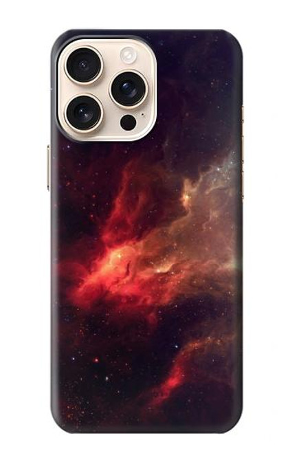 W3897 Red Nebula Space Hard Case and Leather Flip Case For iPhone 16 pro