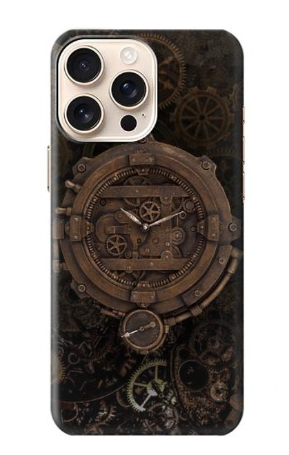 W3902 Steampunk Clock Gear Hard Case and Leather Flip Case For iPhone 16 pro