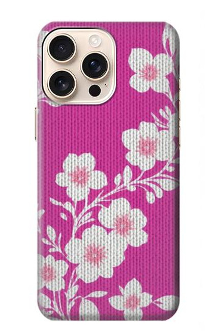 W3924 Cherry Blossom Pink Background Hard Case and Leather Flip Case For iPhone 16 pro