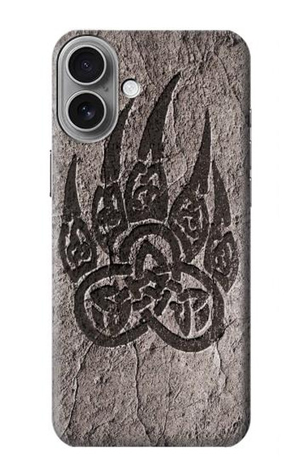 W3832 Viking Norse Bear Paw Berserkers Rock Hard Case and Leather Flip Case For iPhone 16 plus