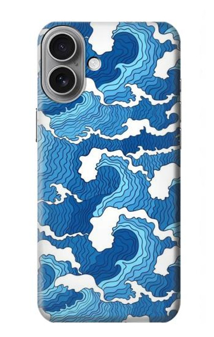 W3901 Aesthetic Storm Ocean Waves Hard Case and Leather Flip Case For iPhone 16 plus