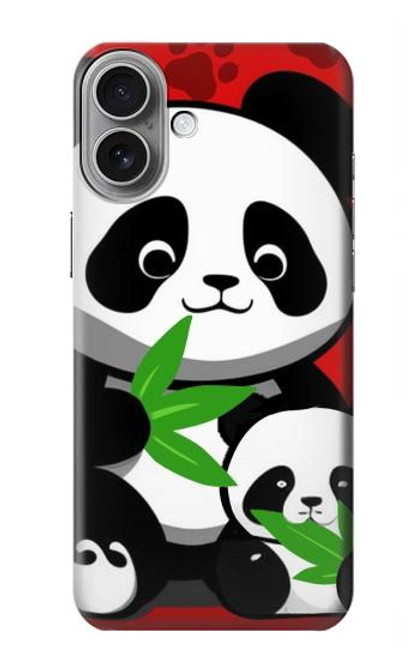 W3929 Cute Panda Eating Bamboo Hard Case and Leather Flip Case For iPhone 16 plus