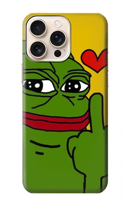 W3945 Pepe Love Middle Finger Hard Case and Leather Flip Case For iPhone 16 pro max