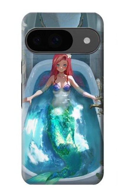 W3911 Cute Little Mermaid Aqua Spa Hard Case and Leather Flip Case For Google Pixel 9