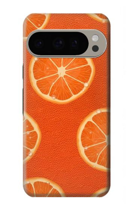 W3946 Seamless Orange Pattern Hard Case and Leather Flip Case For Google Pixel 9 Pro