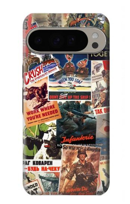 W3905 Vintage Army Poster Hard Case and Leather Flip Case For Google Pixel 9 Pro XL