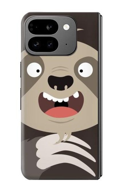 W3855 Sloth Face Cartoon Hard Case and Leather Flip Case For Google Pixel 9 Pro Fold