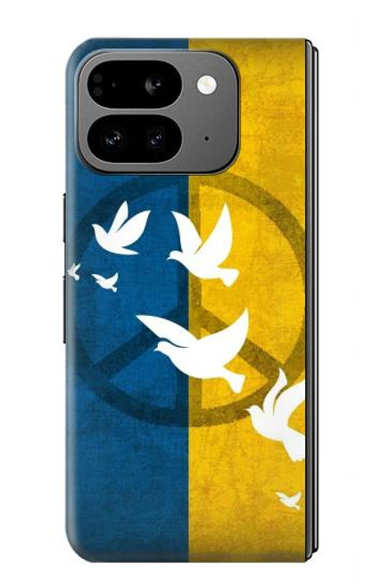 W3857 Peace Dove Ukraine Flag Hard Case and Leather Flip Case For Google Pixel 9 Pro Fold