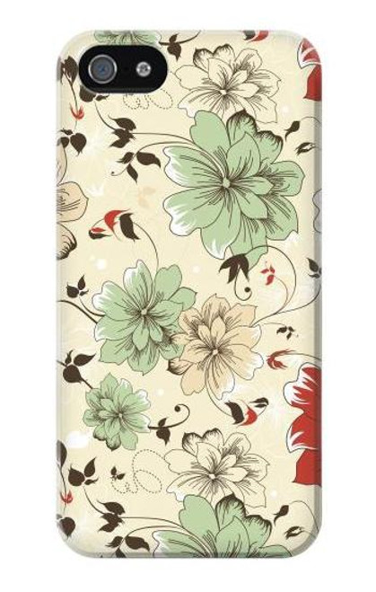 W2179 Flower Floral Vintage Art Pattern Hard Case and Leather Flip Case For iPhone 5 5S SE