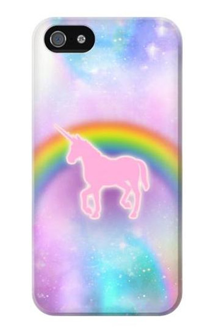 W3070 Rainbow Unicorn Pastel Sky Hard Case and Leather Flip Case For iPhone 5 5S SE