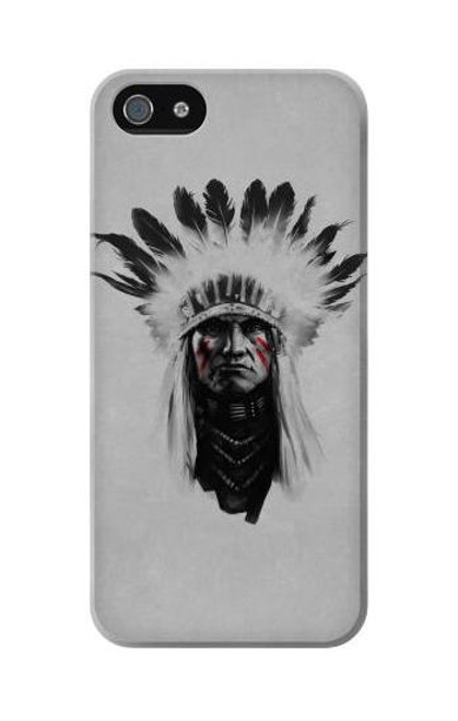 W0451 Indian Chief Hard Case and Leather Flip Case For iPhone 5C