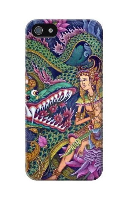 W1240 Bali Painting Hard Case and Leather Flip Case For iPhone 5C