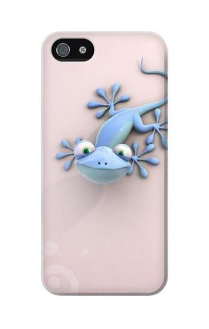 W1631 Funny Gecko Lizard Hard Case and Leather Flip Case For iPhone 5C