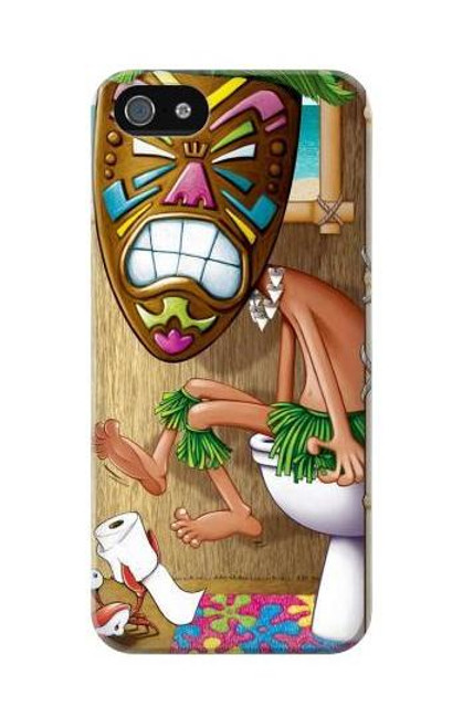 W1702 Tiki Man Toilet Hard Case and Leather Flip Case For iPhone 5C