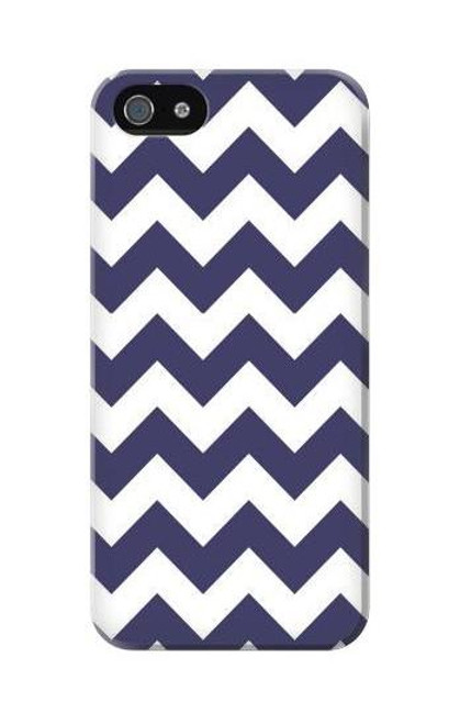 W2345 Navy Blue Shavron Zig Zag Pattern Hard Case and Leather Flip Case For iPhone 5C