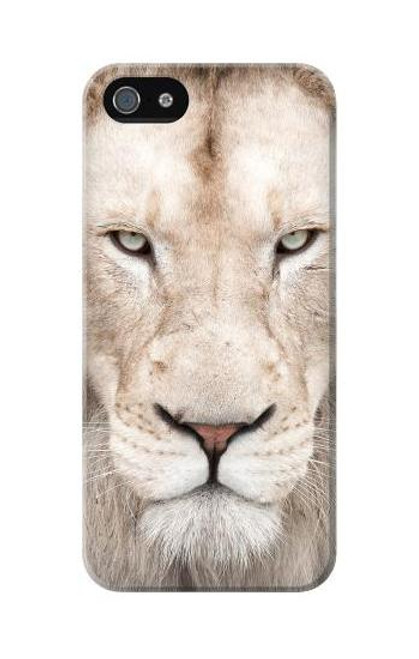 W2399 White Lion Face Hard Case and Leather Flip Case For iPhone 5C