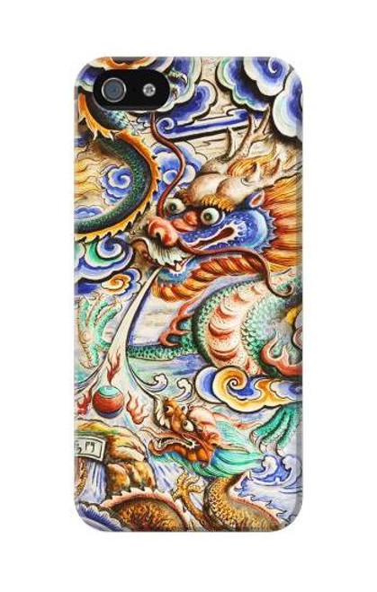 W2584 Traditional Chinese Dragon Art Hard Case and Leather Flip Case For iPhone 5C