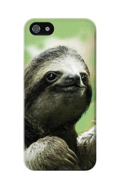 W2708 Smiling Sloth Hard Case and Leather Flip Case For iPhone 5C