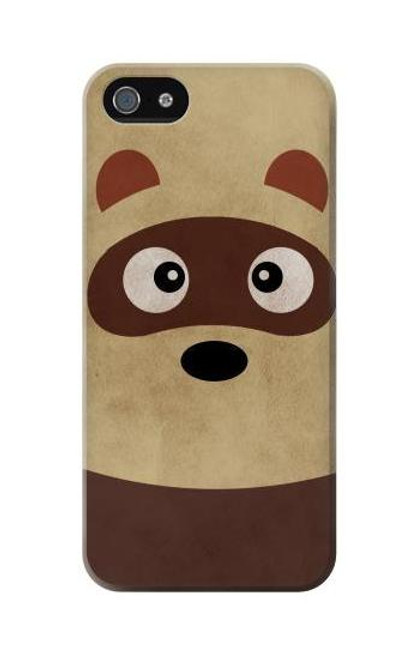 W2825 Cute Cartoon Raccoon Hard Case and Leather Flip Case For iPhone 5C