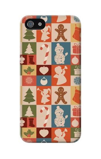 W2854 Cute Xmas Pattern Hard Case and Leather Flip Case For iPhone 5C