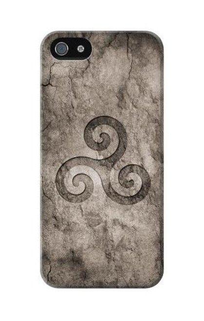 W2892 Triskele Symbol Stone Texture Hard Case and Leather Flip Case For iPhone 5C