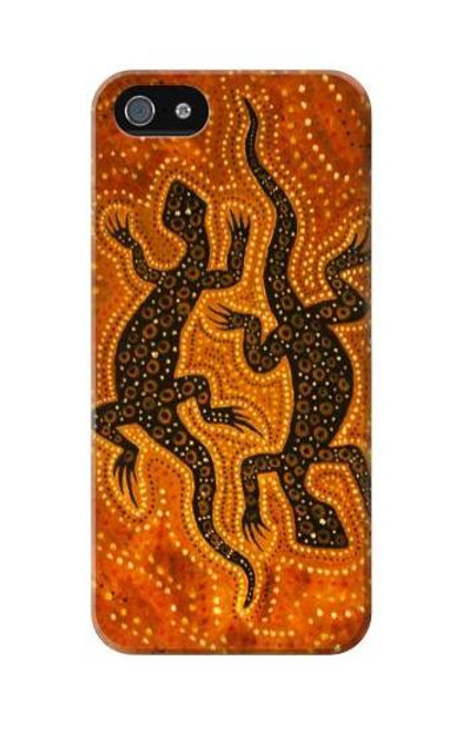 W2901 Lizard Aboriginal Art Hard Case and Leather Flip Case For iPhone 5C