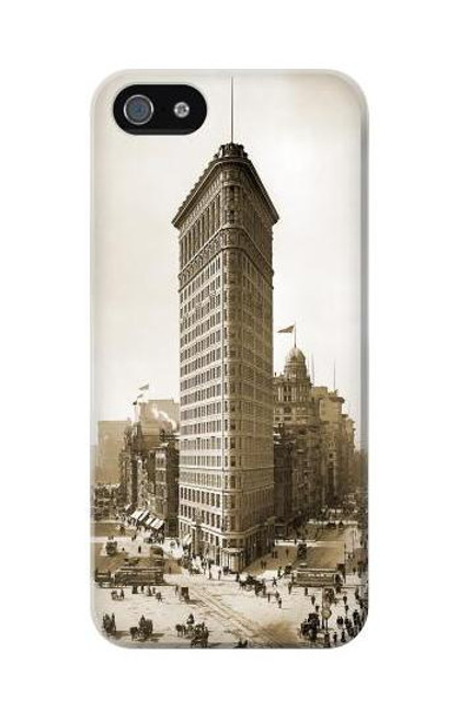 W3046 Old New York Flatiron Building Hard Case and Leather Flip Case For iPhone 5C