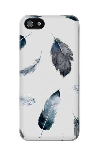 W3085 Feather Paint Pattern Hard Case and Leather Flip Case For iPhone 5C