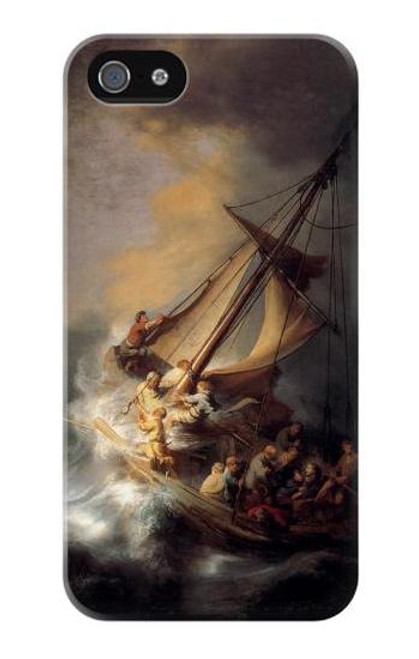 W1091 Rembrandt Christ in The Storm Hard Case and Leather Flip Case For iPhone 4 4S