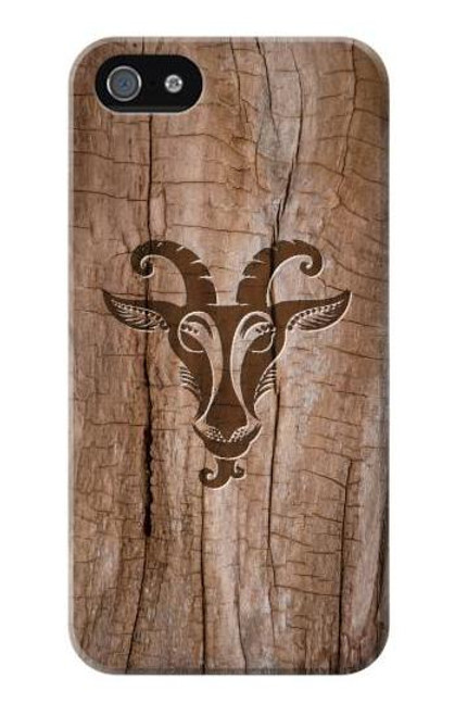 W2183 Goat Wood Graphic Printed Hard Case and Leather Flip Case For iPhone 4 4S