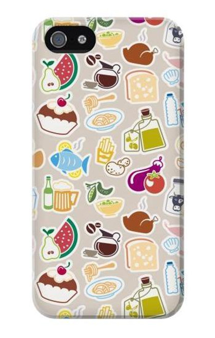 W2321 Food and Drink Seamless Hard Case and Leather Flip Case For iPhone 4 4S