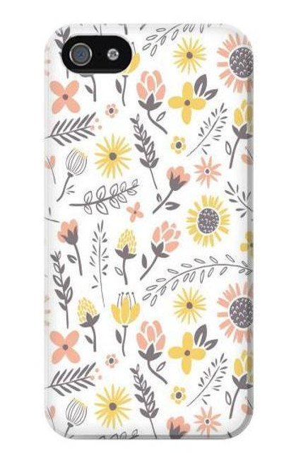 W2354 Pastel Flowers Pattern Hard Case and Leather Flip Case For iPhone 4 4S