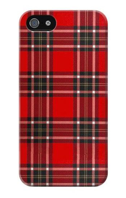 W2374 Tartan Red Pattern Hard Case and Leather Flip Case For iPhone 4 4S