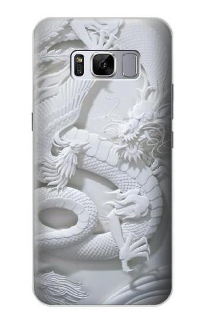 W0386 Dragon Carving Hard Case and Leather Flip Case For Samsung Galaxy S8 Plus