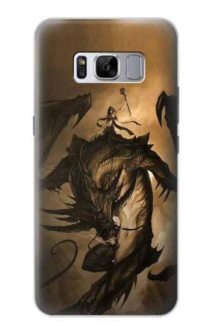 W0388 Dragon Rider Hard Case and Leather Flip Case For Samsung Galaxy S8 Plus
