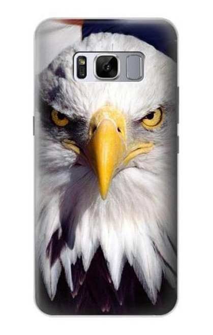 W0854 Eagle American Hard Case and Leather Flip Case For Samsung Galaxy S8 Plus