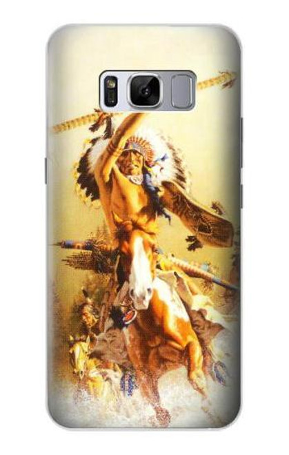 W1087 Red Indian Warrior Hard Case and Leather Flip Case For Samsung Galaxy S8 Plus