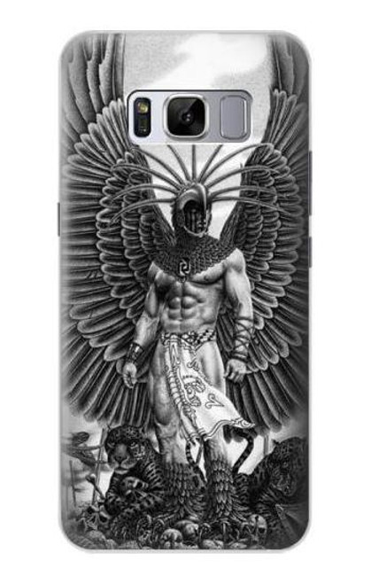 W1235 Aztec Warrior Hard Case and Leather Flip Case For Samsung Galaxy S8 Plus