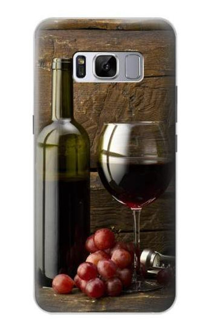 W1316 Grapes Bottle and Glass of Red Wine Hard Case and Leather Flip Case For Samsung Galaxy S8 Plus