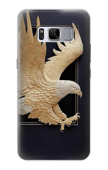 W1383 Paper Sculpture Eagle Hard Case and Leather Flip Case For Samsung Galaxy S8 Plus