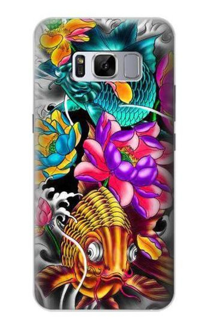 W1630 Fish Japanese Oriental Tattoo Hard Case and Leather Flip Case For Samsung Galaxy S8 Plus