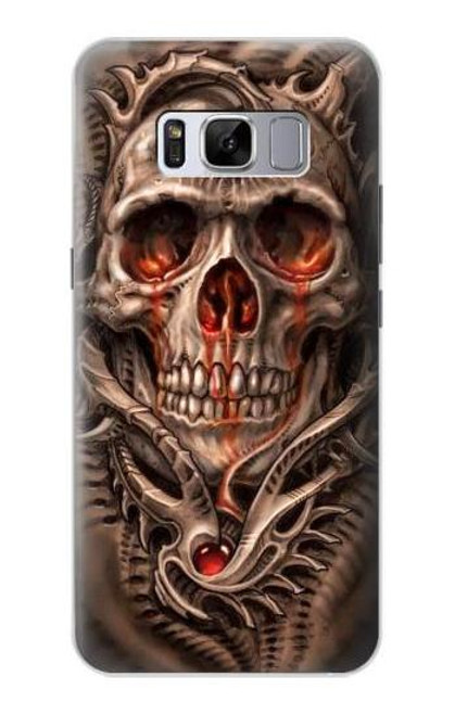 W1675 Skull Blood Tattoo Hard Case and Leather Flip Case For Samsung Galaxy S8 Plus