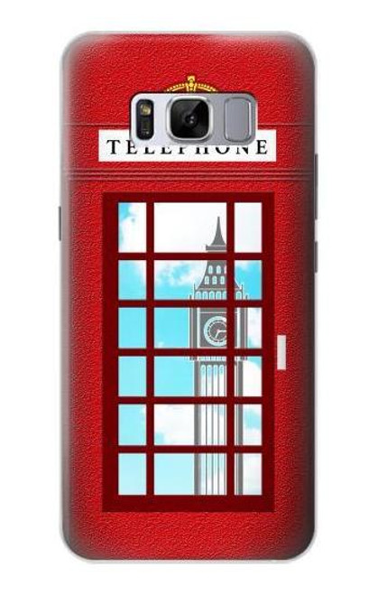 W2059 England British Telephone Box Minimalist Hard Case and Leather Flip Case For Samsung Galaxy S8 Plus