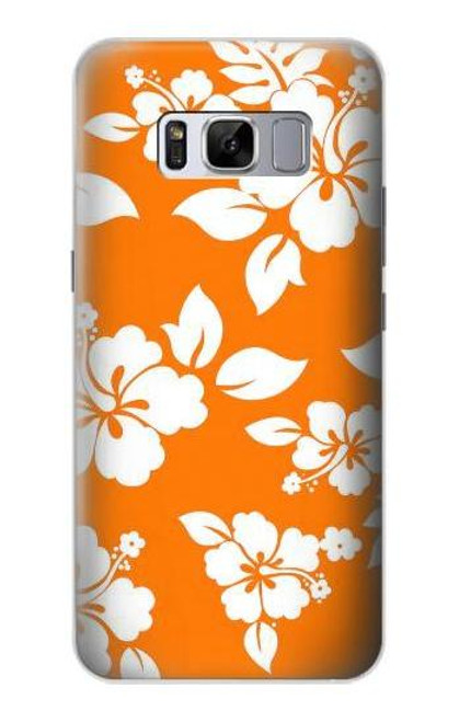 W2245 Hawaiian Hibiscus Orange Pattern Hard Case and Leather Flip Case For Samsung Galaxy S8 Plus