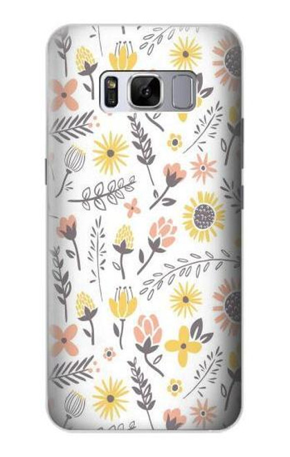 W2354 Pastel Flowers Pattern Hard Case and Leather Flip Case For Samsung Galaxy S8 Plus