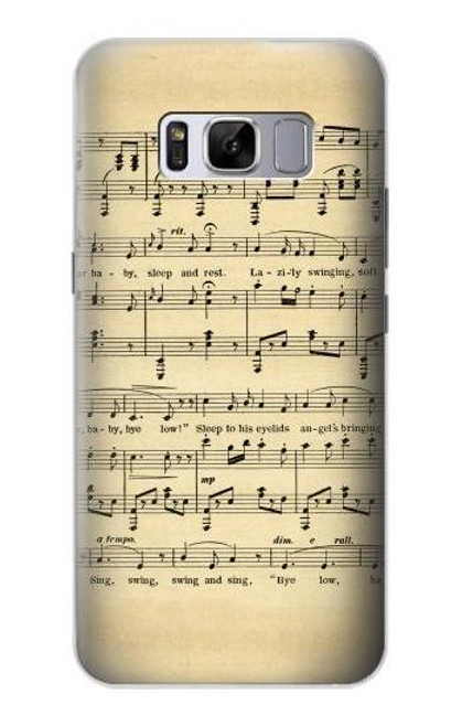 W2504 Vintage Music Sheet Hard Case and Leather Flip Case For Samsung Galaxy S8 Plus