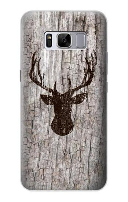 W2505 Reindeer Head Old Wood Texture Graphic Hard Case and Leather Flip Case For Samsung Galaxy S8 Plus